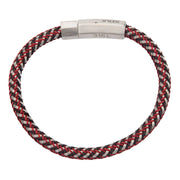Men's Red & White Woven Rubber Bracelet