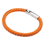 Men's Mix Orange Woven Leather Bracelet