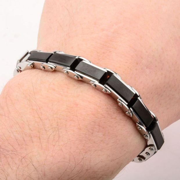 Black Plated Rectangular Reversible Bracelet