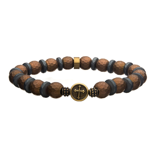 Copper Men's Hematite Stone Bracelet