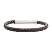 6mm Brown Genuine Leather Bracelet