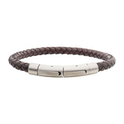 6mm Brown Genuine Leather Bracelet