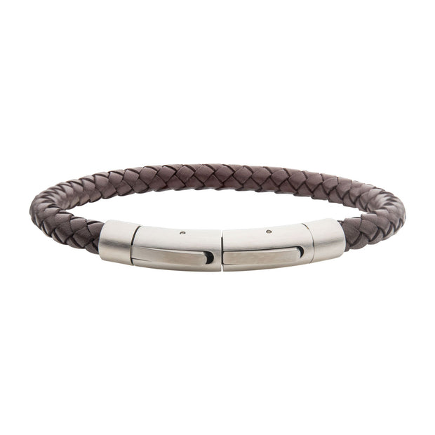 6mm Brown Genuine Leather Bracelet