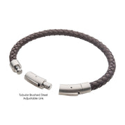 6mm Brown Genuine Leather Bracelet