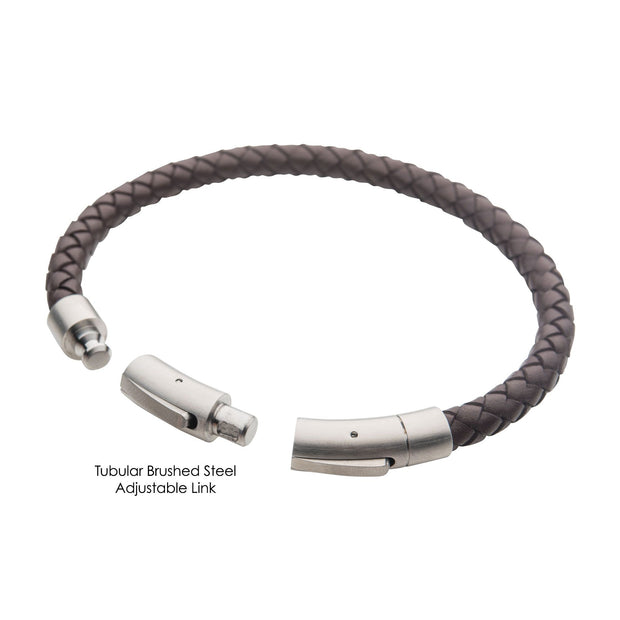 6mm Brown Genuine Leather Bracelet