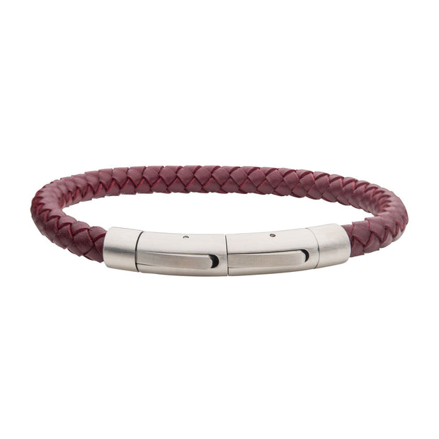 6mm Burgundy Genuine Leather Bracelet