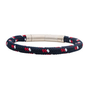 6mm Blue, White and Red Nylon Cord Bracelet