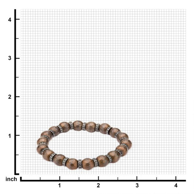 Men's Hematite Hexagon Pattern Stone Bracelet