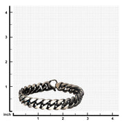 Matte Steel & Black Reversible Big Curb Chain Bracelet