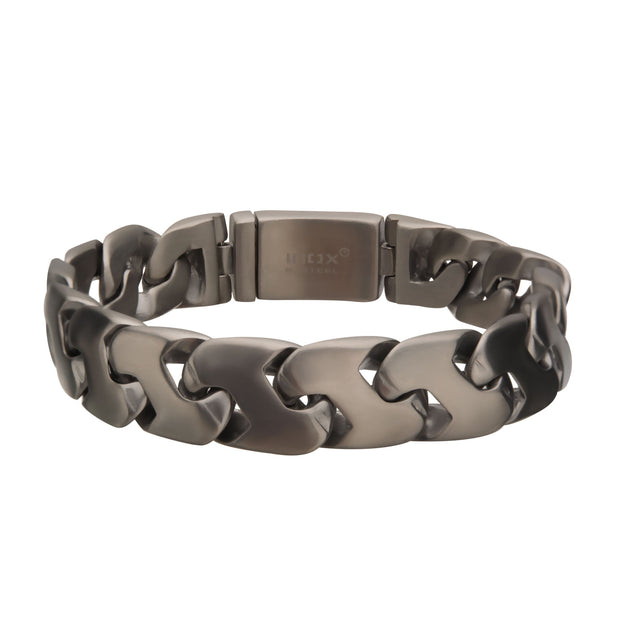 Men's Matte Stainless Steel Z-Link Bracelet