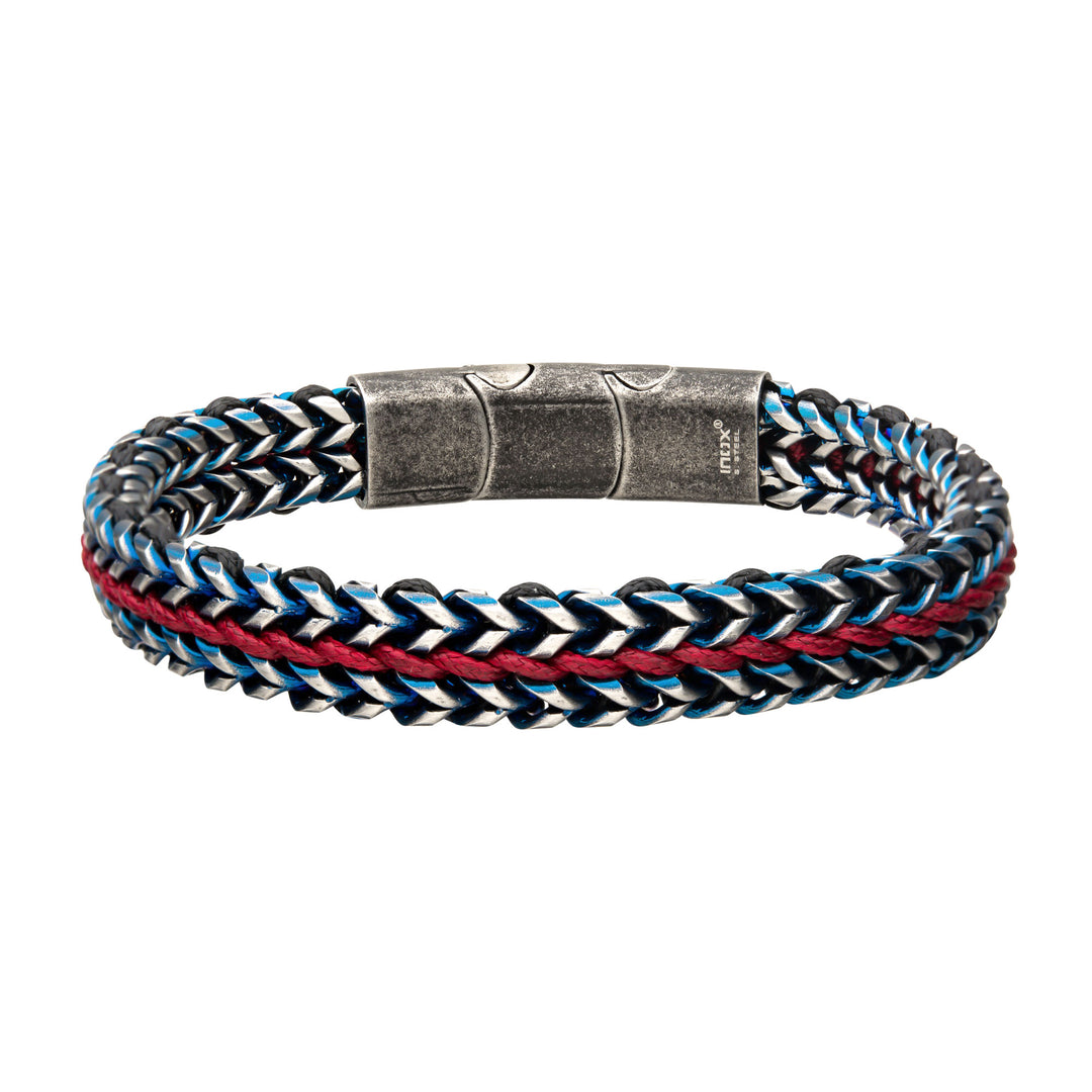 CharlieManShop | Men's Stainless Steel and Red Cord Foxtail