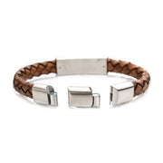 Men's brown braided leather bracelet