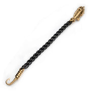Men's black wheat chain bracelet with fishbone on hook clasp