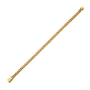 6mm 18K Gold Plated Miami Cuban Chain Bracelet with CNC Precision Set Lab-grown Diamonds Double Tab Box Clasp