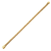 6mm 18K Gold Plated Miami Cuban Chain Bracelet with CNC Precision Set CZ Double Tab Box Clasp