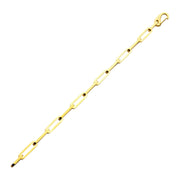 Gold IP Steel Paperclip Link Chain Bracelet