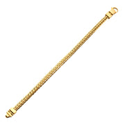 18K Gold IP Double Diamond Cut Spiga Chain Bracelet