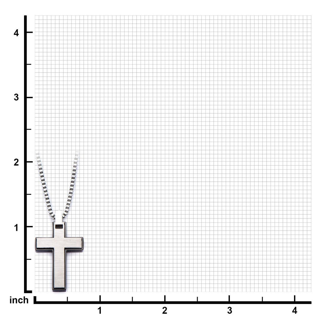 Men's Black Plated Stainless Steel Cross Pendant