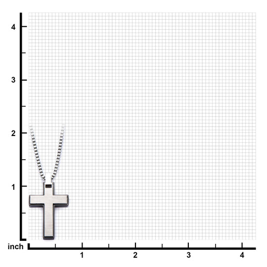 Men's Black Plated Stainless Steel Cross Pendant