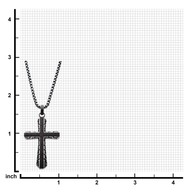 Men's Gunmetal and Ebony Cross Pendant