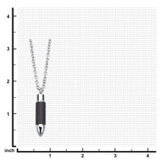 Men's stainless steel and carbon graphite bullet pendant