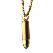 Men's Stainless Steel & Gold IP Stash Bullet Pendant