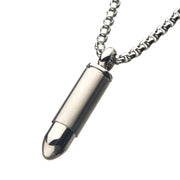 Stainless Steel Stash Bullet Pendant with Steel Box Chain