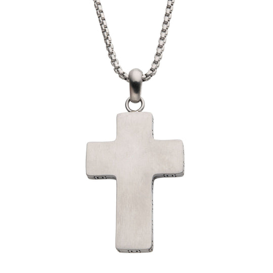 Men’s Stainless Steel Engravable Cross Pendant Necklace