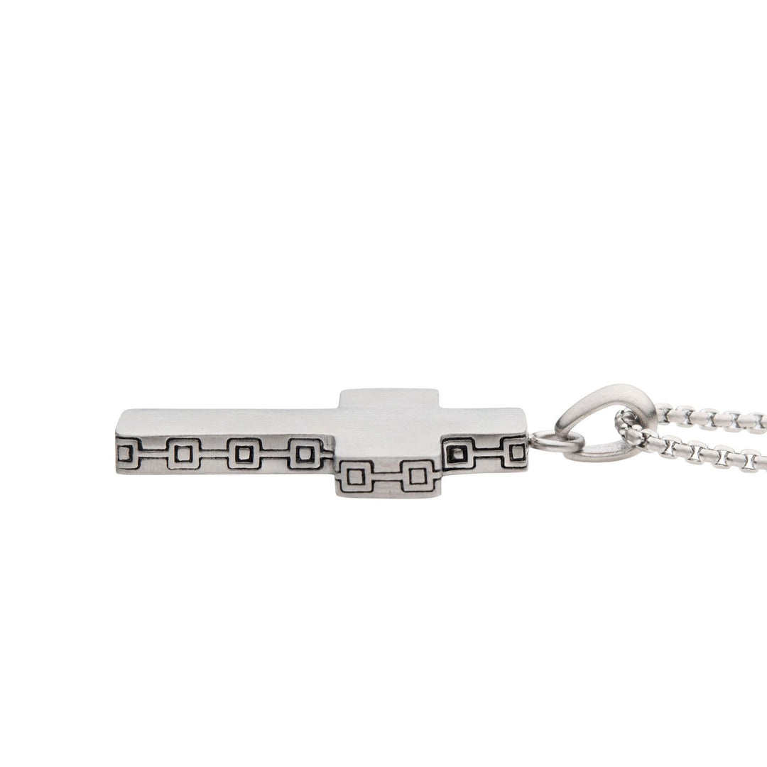 Men’s Stainless Steel Engravable Cross Pendant Necklace