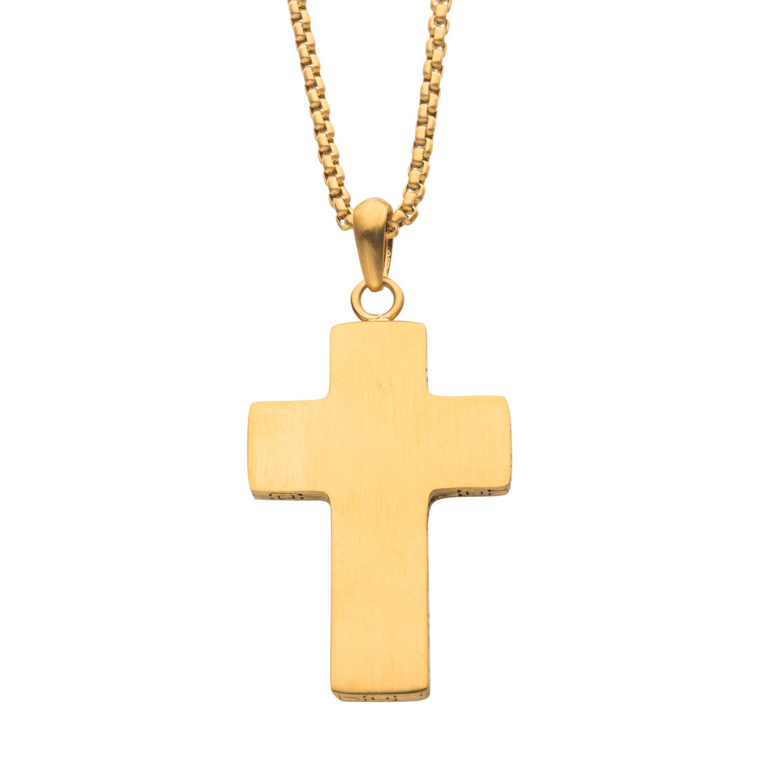 Men’s 18K Gold Engravable Cross Pendant Necklace