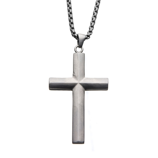 Men's stainless steel cross pendant