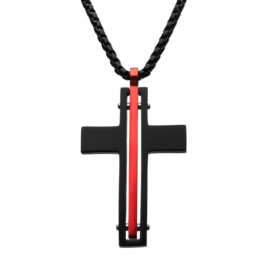 Jarrah Timber Cross Black Necklace | Tyalla Jewellery • Australia – Woodsman