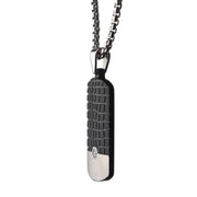 Stainless Steel Crocodile Dog Tag Pendant with Clear CZ