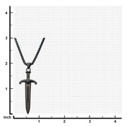 Men's steel black plated sword pendant