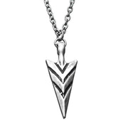 Men's stainless steel arrowhead pendant