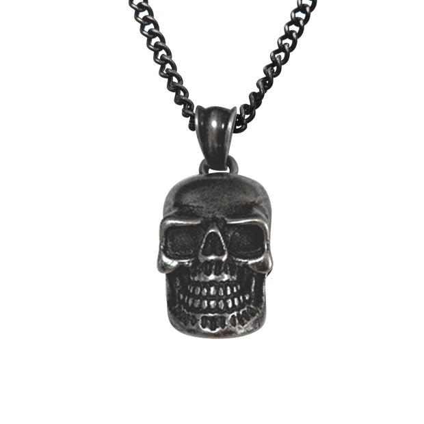 Men's stainless steel skull pendant