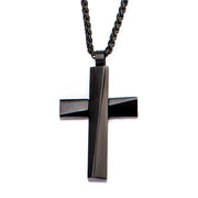 Men's Black Plated Cross Pendant