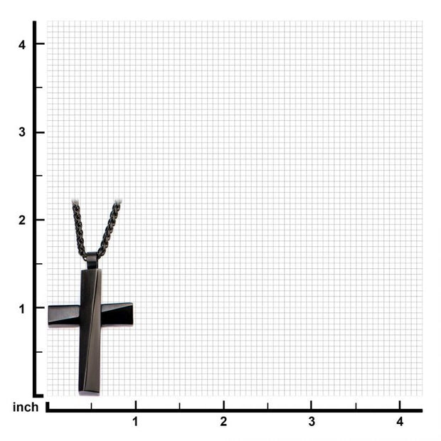 Men's Black Plated Cross Pendant