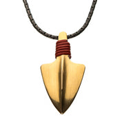Stainless Steel Gold and Antique Arrow Head Pendant