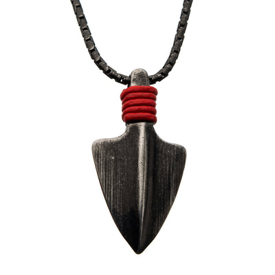 Men's gunmetal arrowhead necklace 