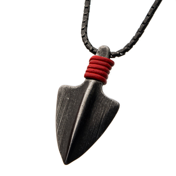 Men's gunmetal arrowhead necklace 