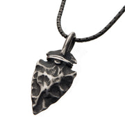 Gunmetal with Antiqued Finish Hammered Arrowhead Pendant