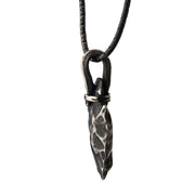 Gunmetal with Antiqued Finish Hammered Arrowhead Pendant