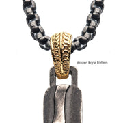 Men's Stainless Steel Gunmetal Plated 3D Canyon Pattern Pendant