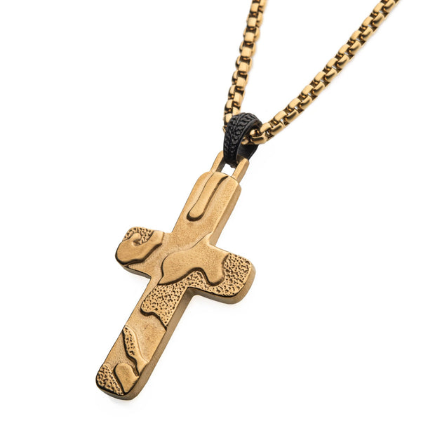 Men's Gold Plated 3D Canyon Pattern Pendant