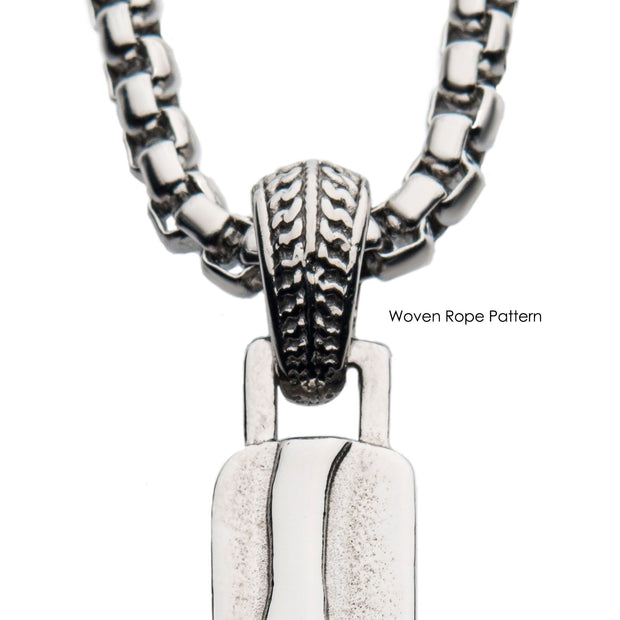 Men's Matte Steel 3D Canyon Pattern Pendant 