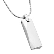 Tungsten Carbide Beveled ID Tag Pendant with Steel Snake Chain